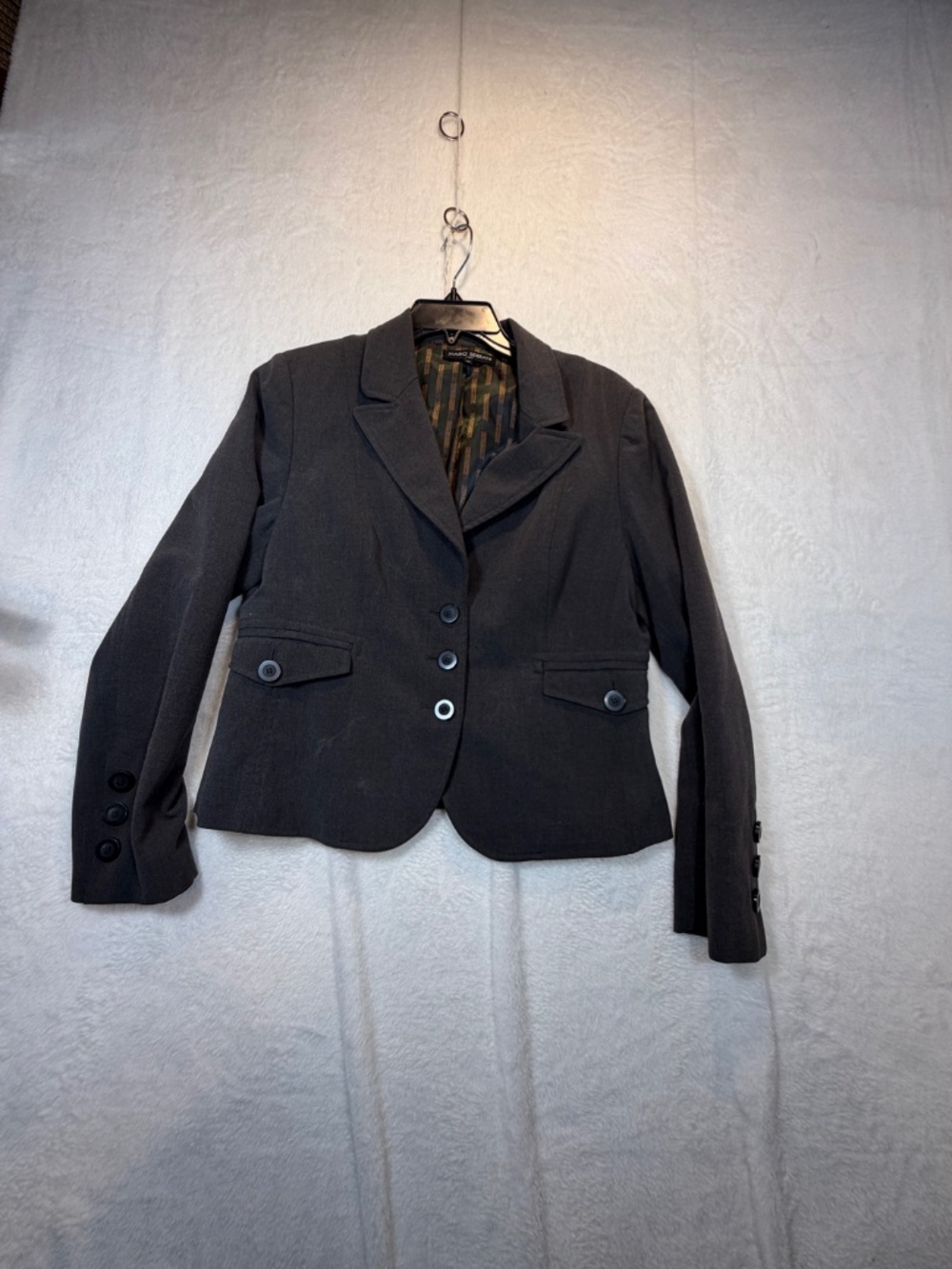 Mario Serrani Tailored Blazer Womens Size 12 Gray Business Career Classic - Picture 3 of 9